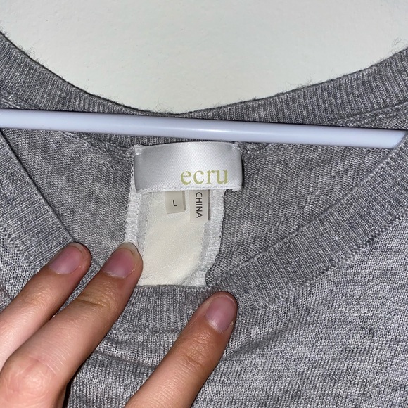 Cashmere and Silk Ecru Tee - Picture 3 of 5